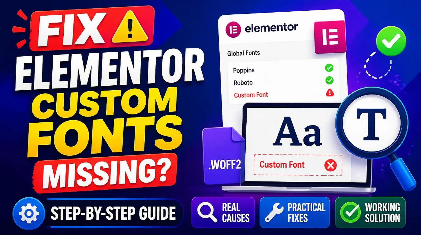 Fix Elementor Custom Fonts Missing Step-by-Step 2026 | RyDesk