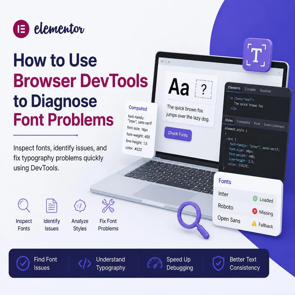 Using Browser DevTools Console and Network tab to diagnose missing web fonts and layout shift errors. (Optimized for developers and web designers searching for font troubleshooting steps.