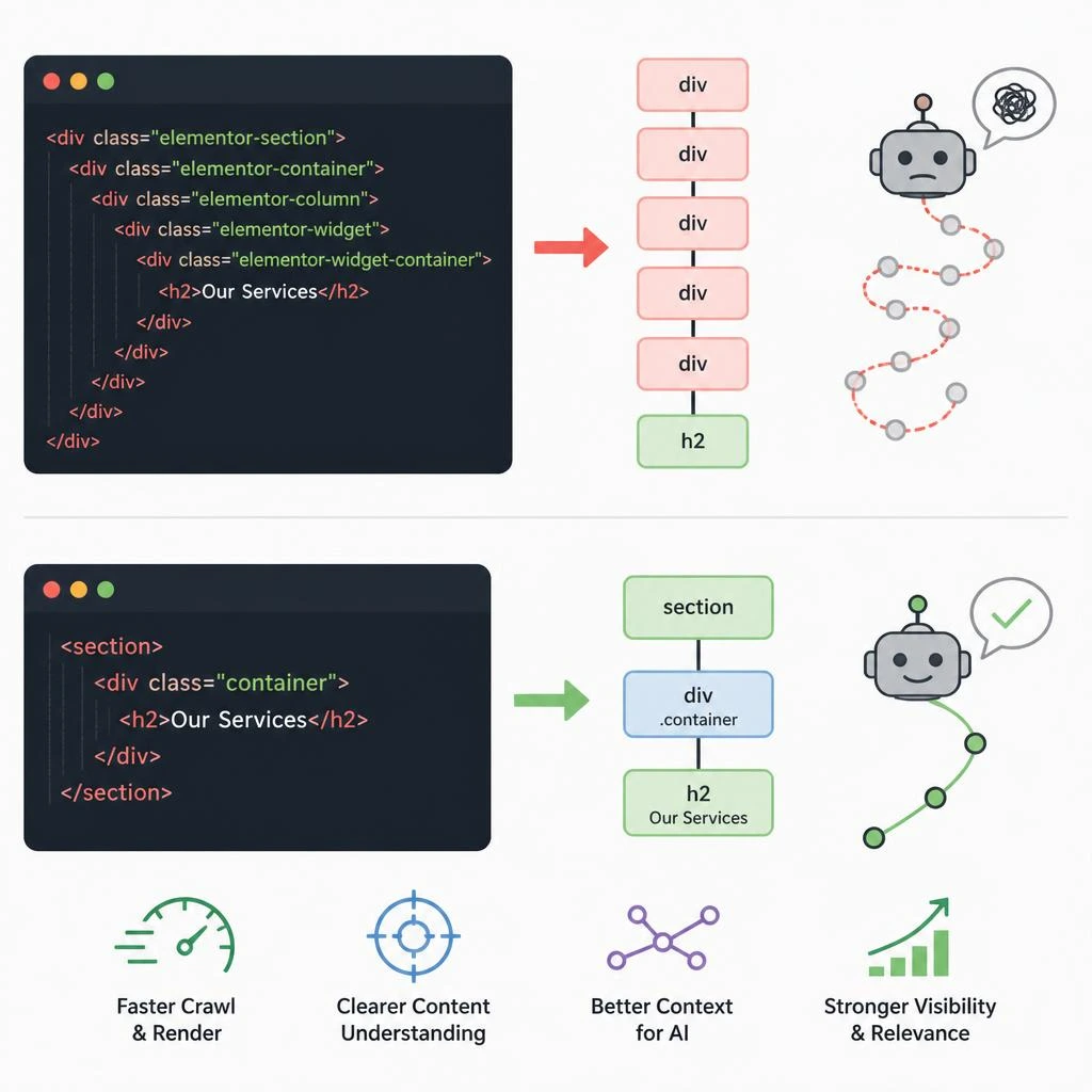 semantic html skeleton template for seo design