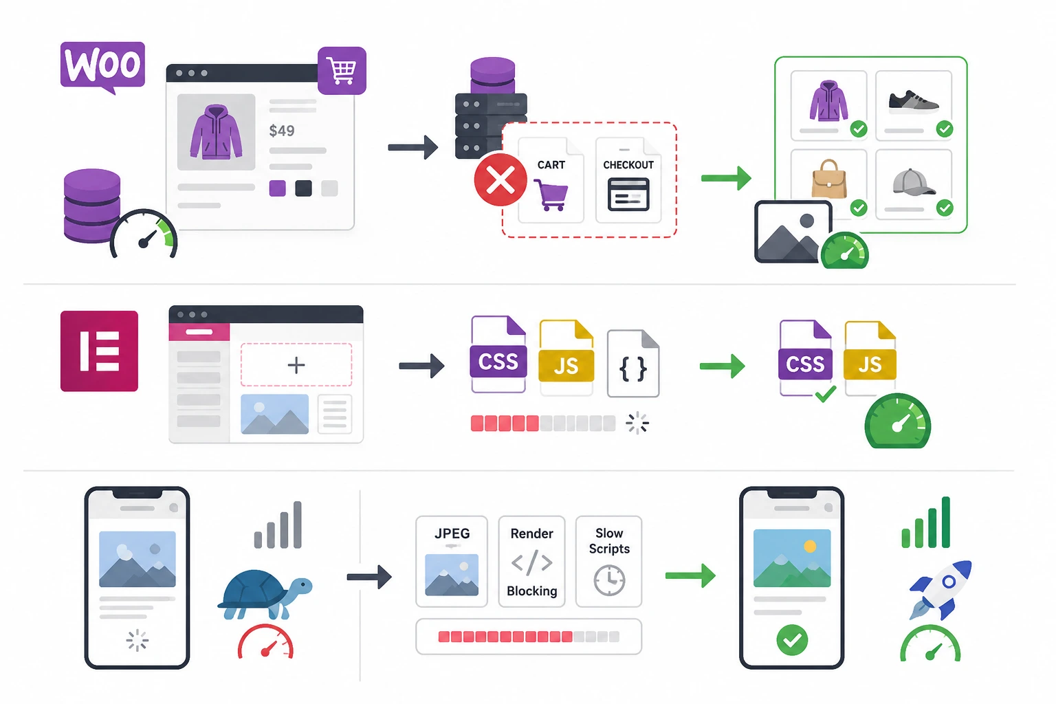 WooCommerce, Elementor & Mobile Core Web Vitals WordPress Speed Optimization