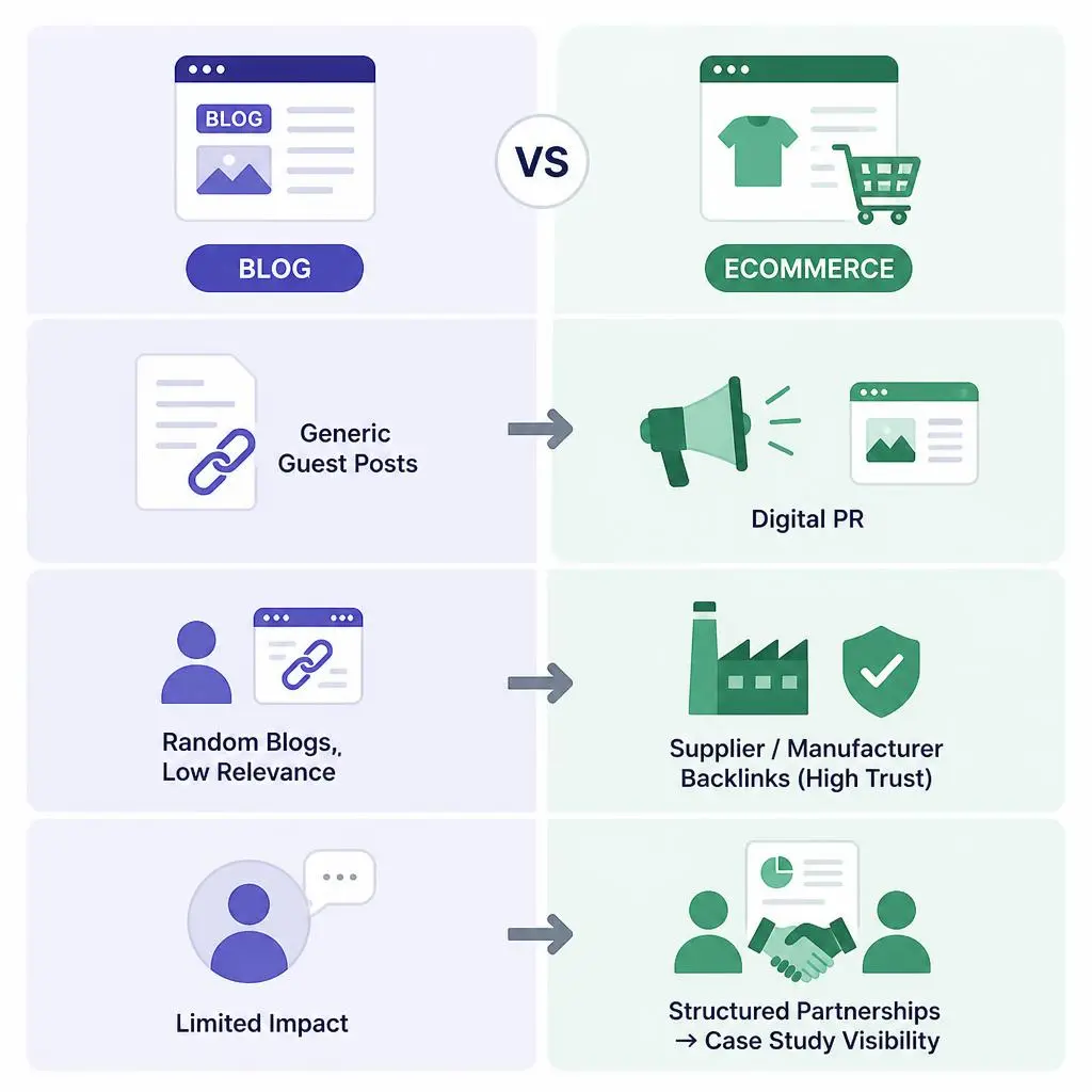 Off-page SEO with backlinks and authority building for WordPress eCommerce stores
