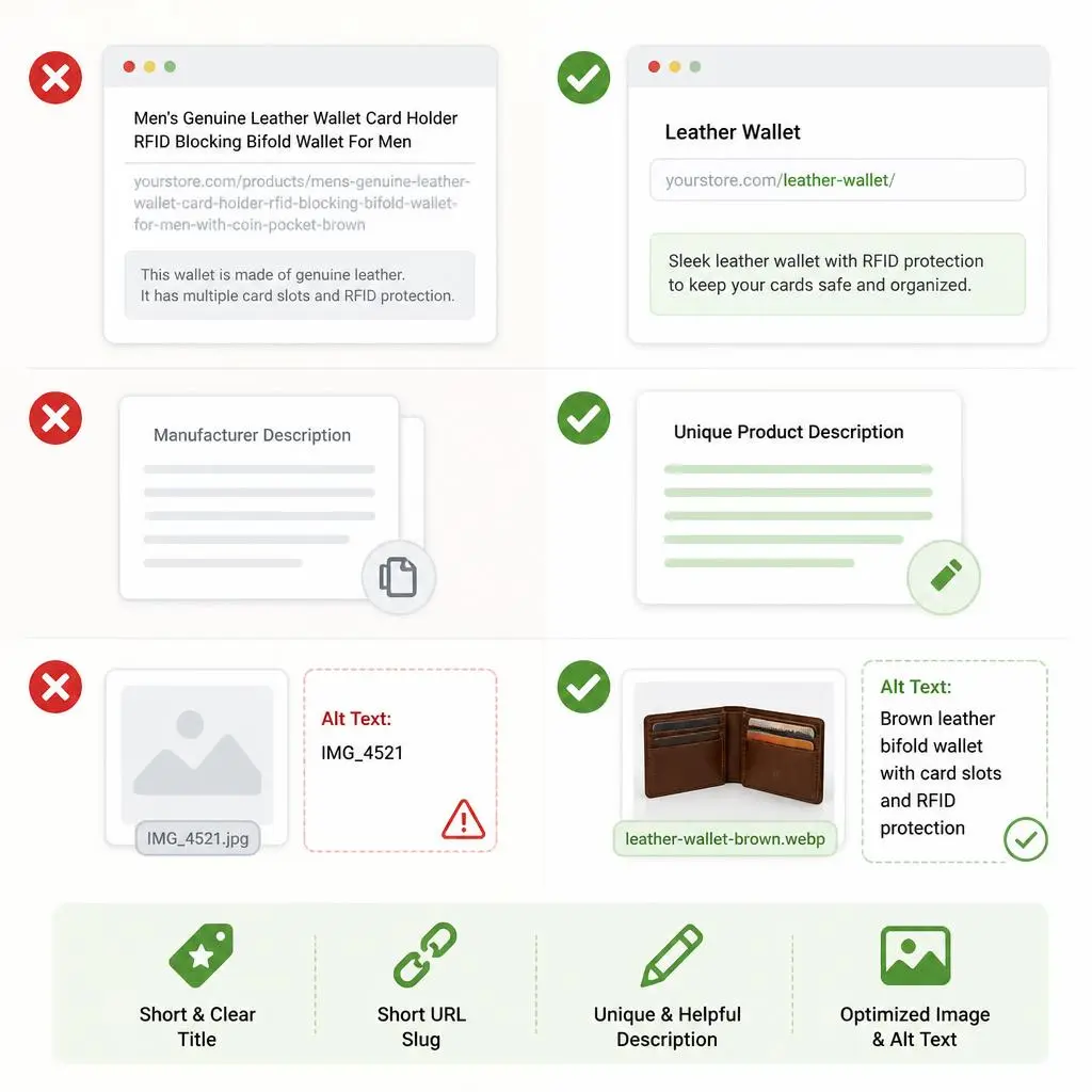 On-page SEO optimization for WordPress product and category pages
