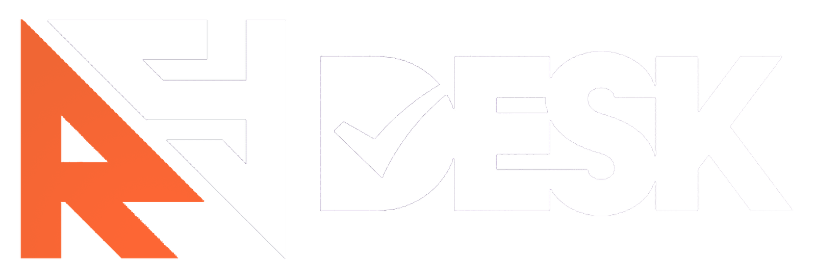 "RYdesk logo with stylized bold letters, featuring an orange 'R' design element and a white 'DESK' text on a light background.