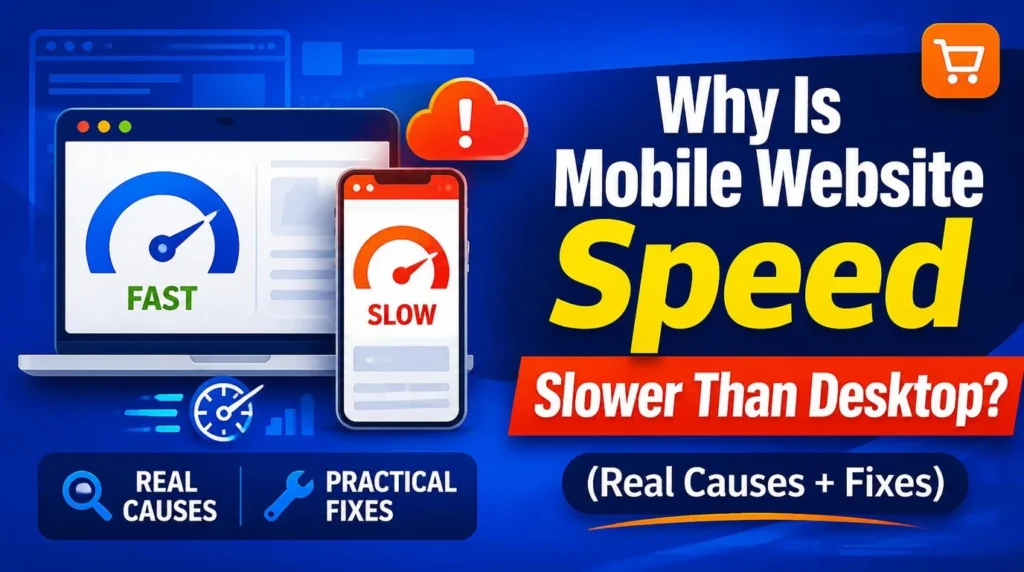 Mobile vs desktop hardware comparison showing why mobile website speed is slower than desktop performance