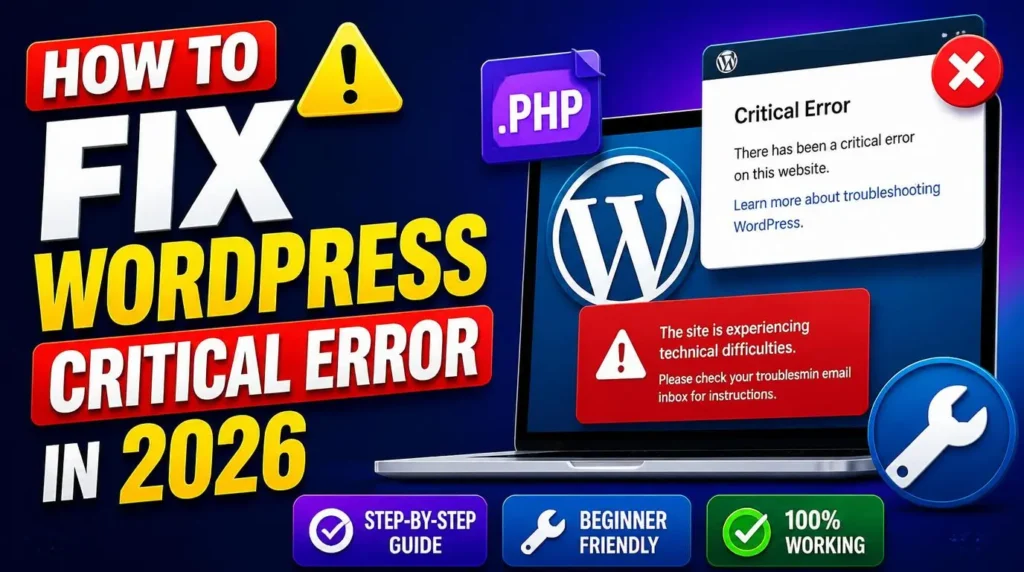 his naturally places your exact target keyword how to fix wordpress critical error in 2026 into the image data while maintaining clear contextual value for web accessibility screen readers.