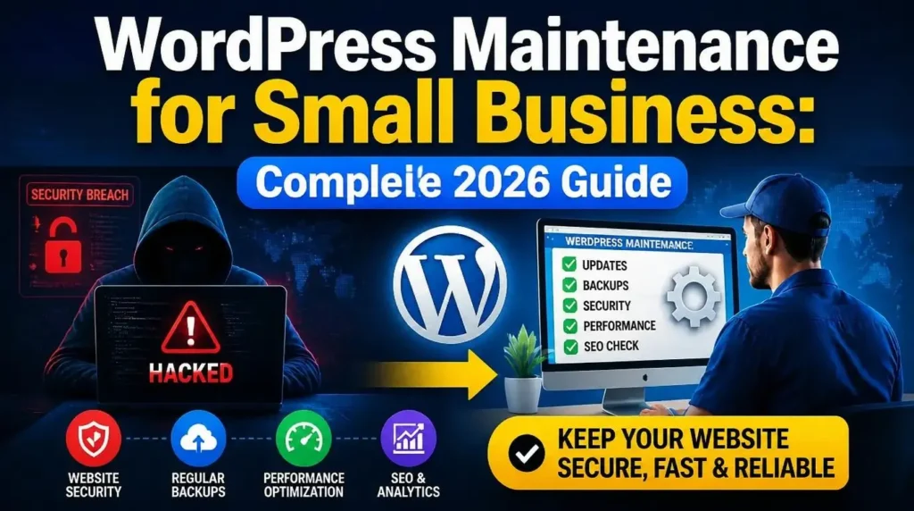 WordPress maintenance checklist and website dashboard for small business 2026 guide