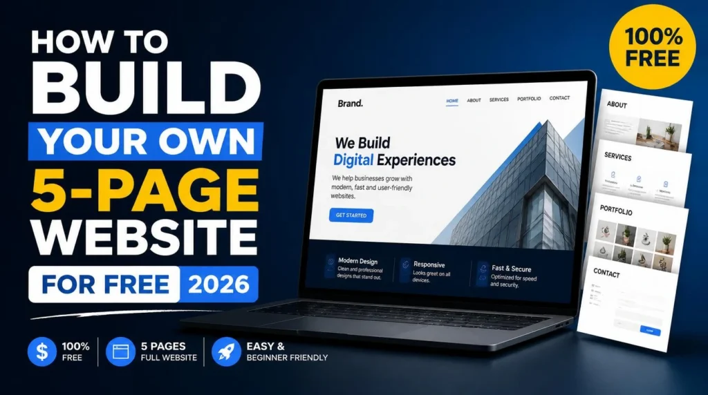 How to build your own 5-page website for free in 2026 using a free website builder
