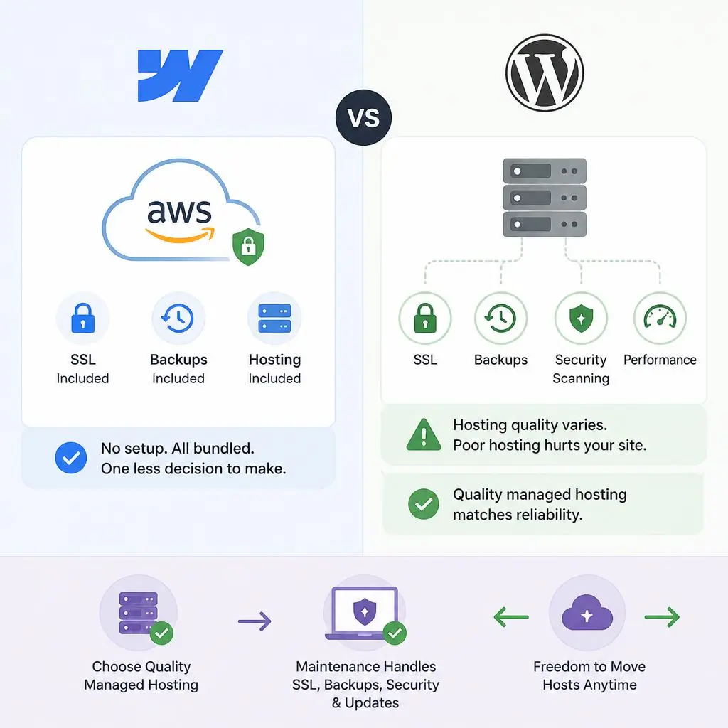 Secure web hosting with website uptime monitoring and cybersecurity for better SEO performance.